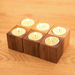 Beechwood Cube Candle Holder