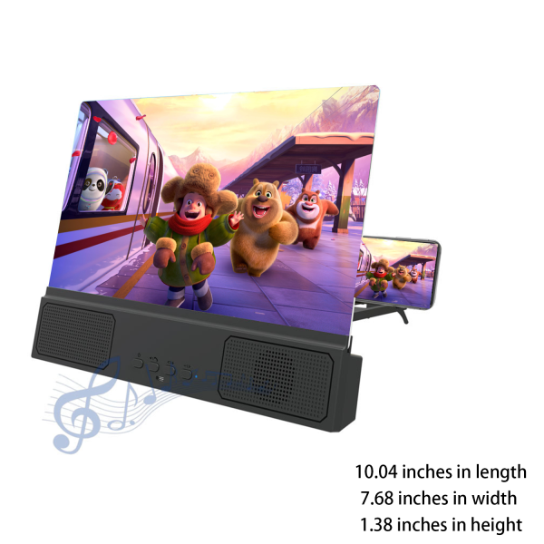 12 Inch 3D Screen Magnifer Stand With Bluetooth Speakers