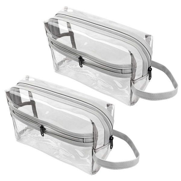 Waterproof Clear Sewn PVC Zipper Makeup & Storage Bag