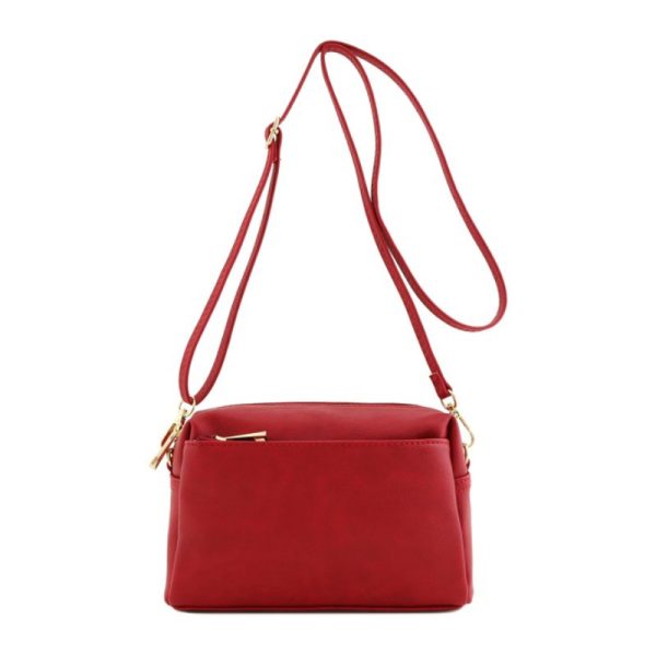 Fashion Triple Zip Small Crossbody Bag