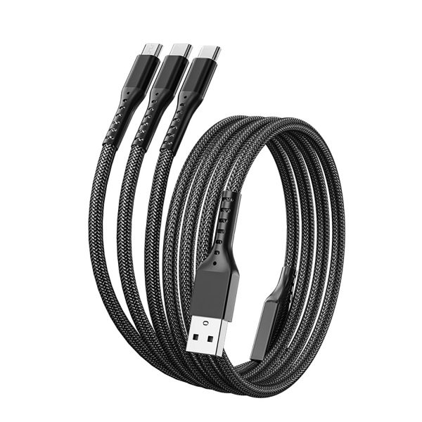 48-Inches Braided 3-in-1 Charging Cable