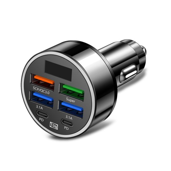 iPhone/Android/ipad Six-In-One Digital Display Car Charger