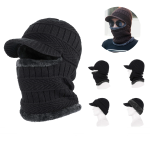 Men's Winter Knit Hat with Fleece Lining, Scarf & Ear Cover