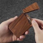 Solid wood business card holder organizing box