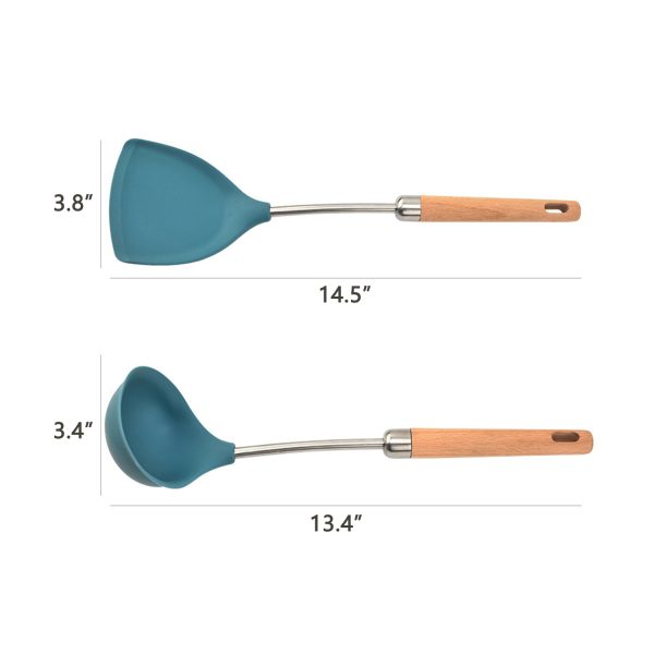 Silicone Shovel Or Spoon with Wooden Handle