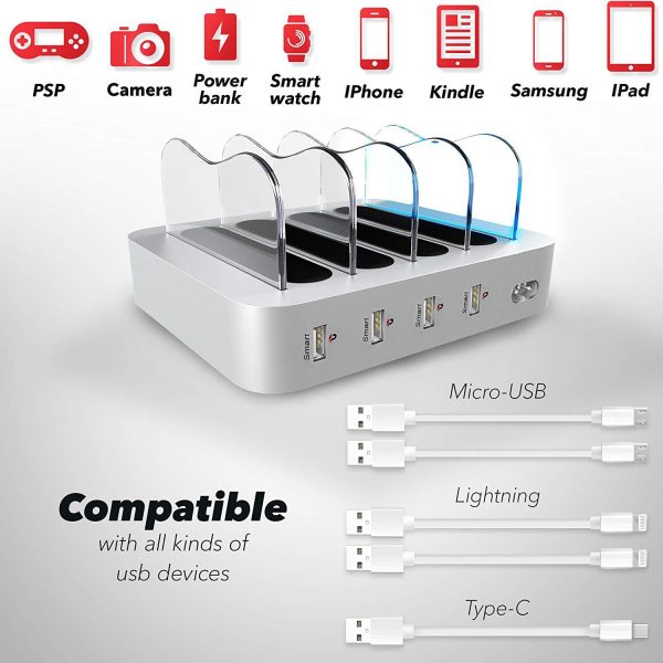 Desktop Cellphone Multi 4 Port Usb Charging Station