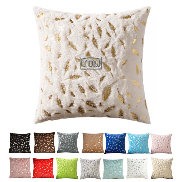 Double Sided Feather Hot Pressed Golden Plush Pillowcases