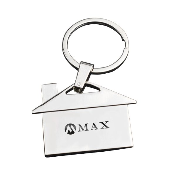 House shape metal keychain