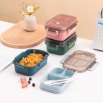 Minimalist plastic double-layer lunch box