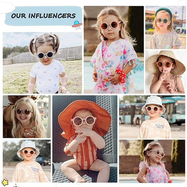 Retro round frame UV protection sunglasses for kids