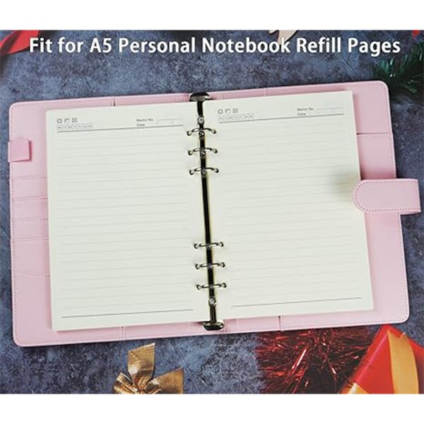 A6 binder zipper pocket PU leather notebook case