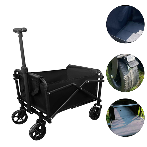 Outdoor folding camping equipment trolley