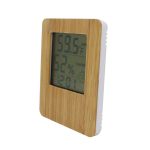 Bamboo Table Digital Clock W/ Weather Station