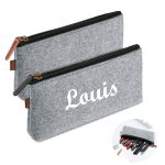 Simple Gray Square Felt Pouch Storage Pencil-case