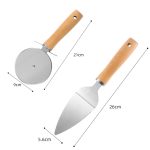 Rolling Stainless Steel Pizza Cutter and Spatula Set of 2