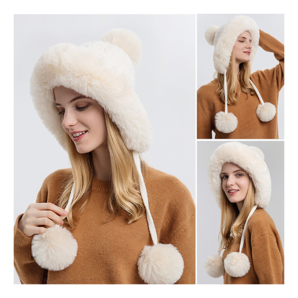 INS Women Winter Wool Cover Ears Hat