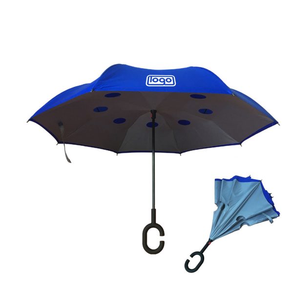 47" Double Layer Inverted Windproof Reverse Umbrella