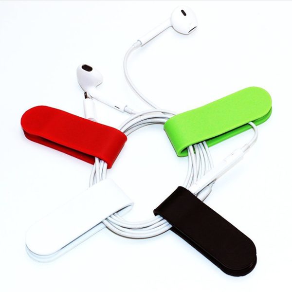 Silicone magnetic bookmark cable organizer