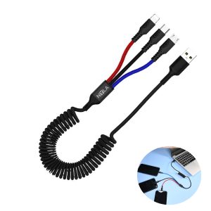 Spring Charger Cable 3 In 1 Usb Fast Charging Cord