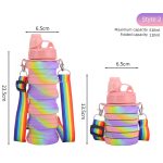 Children Crossbody Silicone Collapsible Sports Water Bottles