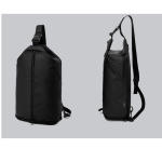 Black Sling Chest Bag W/ Usb Charge Port