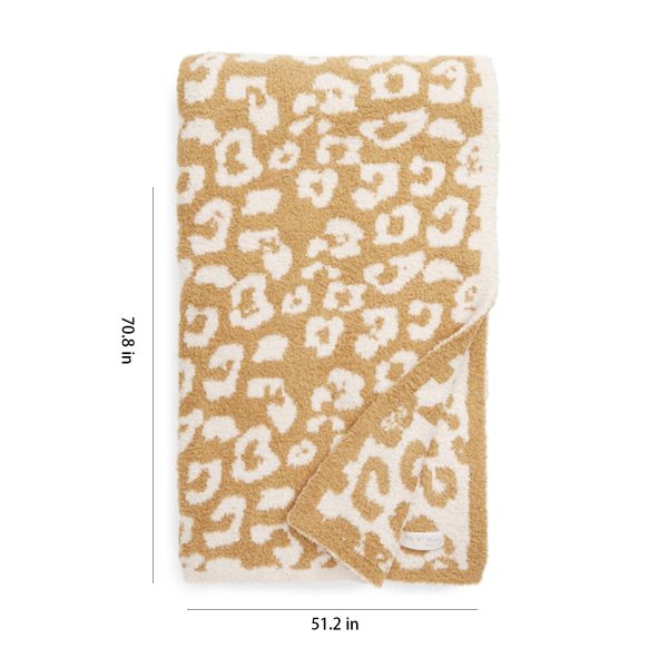 Half Flannel Leopardprint Air-conditioned Sofa Blanket