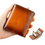 Top Layer Cowhide Retro Three Fold Men's Short Wallet Purse