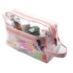 Waterproof Clear Sewn PVC Zipper Makeup & Storage Bag