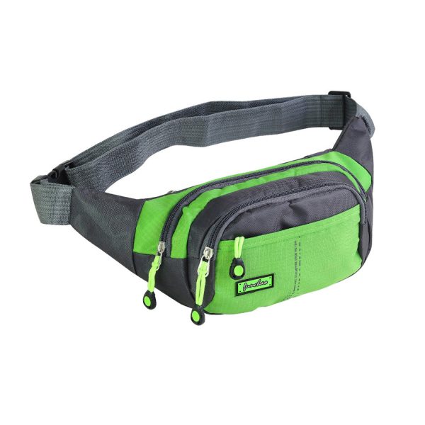 Nylon Fanny Pack With 3 Zipper Pockets