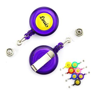 Round Plastic Clip on Badge Reel