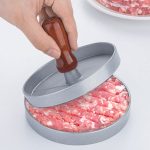 Burger manual meat press with non-stick coating