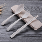 Wheat Straw Spoons Knives Forks Set with Case