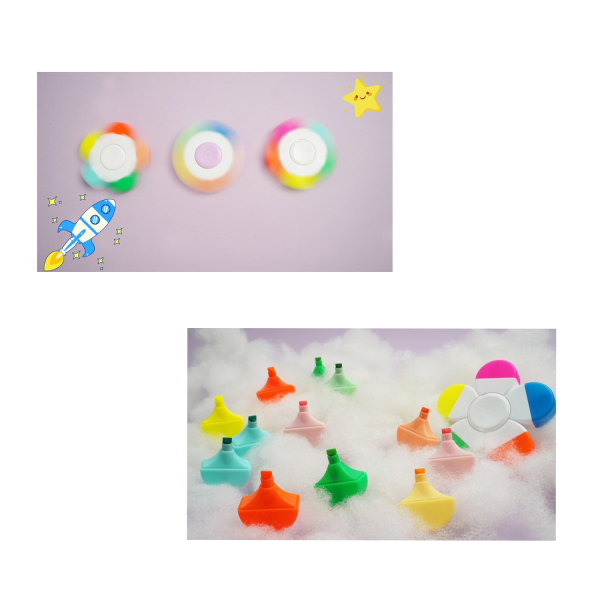 Flower Shape Highlighter Spinner markers