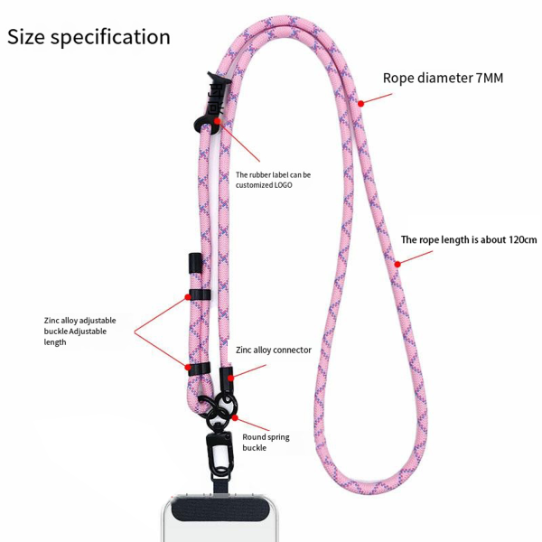 7mm Polyester phone lanyard