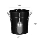 Stainless steel ice bucket with lid and shovel