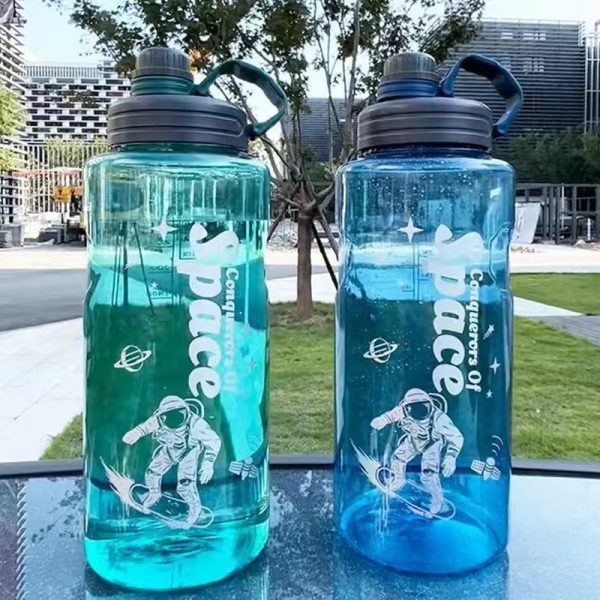 33.8 oz Large Capacity Blue Sports Plastic Water Bottle