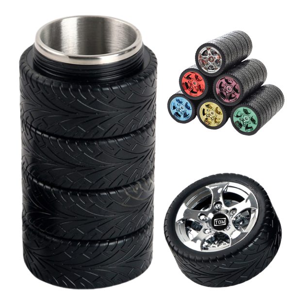 Business Gift Men 304 Stainles Steel Car Tire Coffee Tea Cup