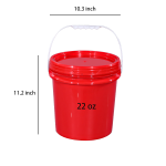 Sealed plastic bucket with lid