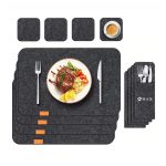 Absorbent Insulated Knife & Fork Pouch Placemat Set