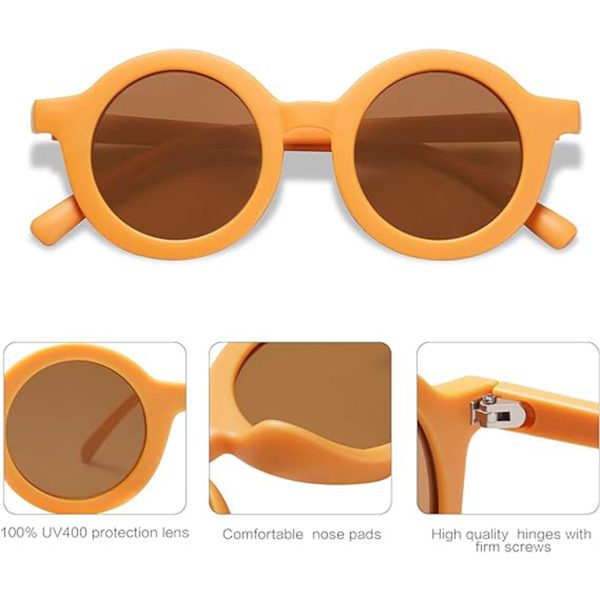 Retro round frame UV protection sunglasses for kids