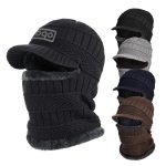 Men's Winter Knit Hat with Fleece Lining, Scarf & Ear Cover