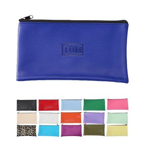 PU Leather Bill Cash Deposit Zipper Storage Bag