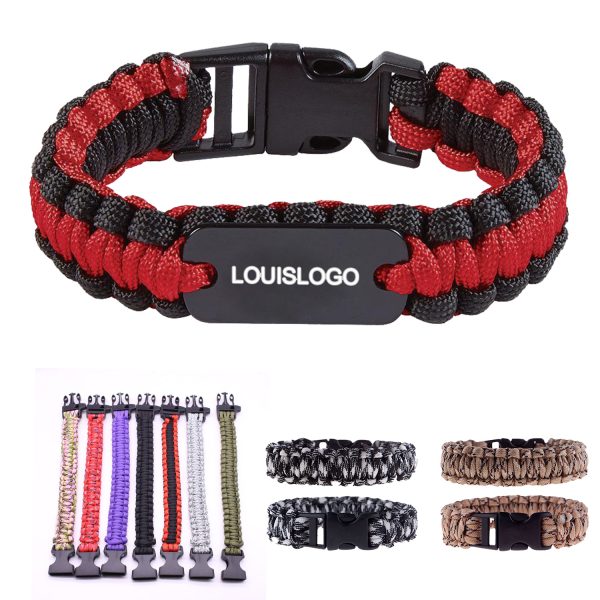 Paracord Bracelet with Metal Plate