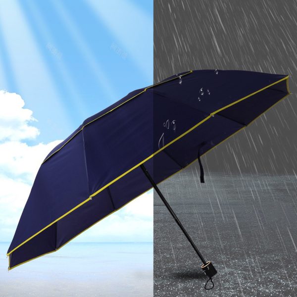 Large Three Fold Double Layered Golf Folding Umbrella