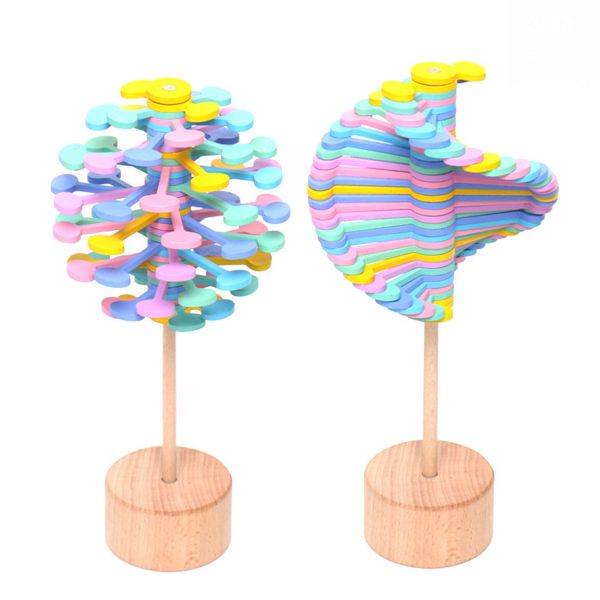 Wooden Spinning Lollipop Stress Relief Toy