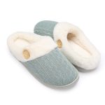 Non-slip outdoor home memory cotton warm plush slippers