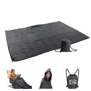 Outdoors Foldable Waterproof Hooded Raincoat Picnic Mat