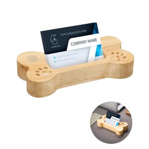 Desktop solid wood business card holder