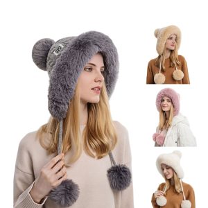 INS Women Winter Wool Cover Ears Hat