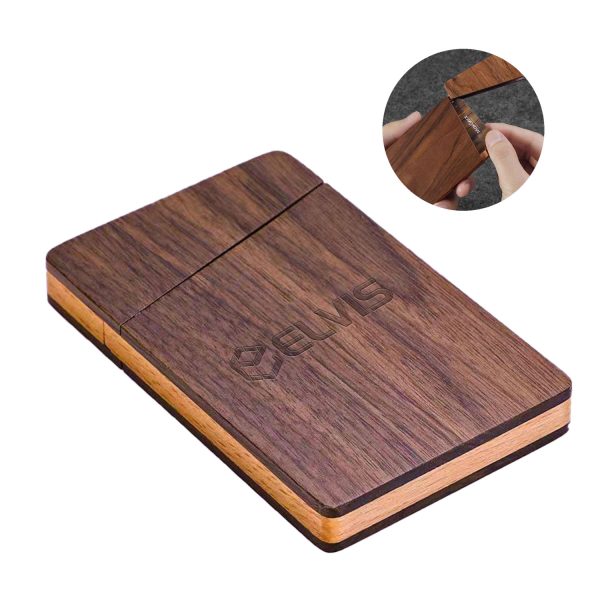 Solid wood business card holder organizing box